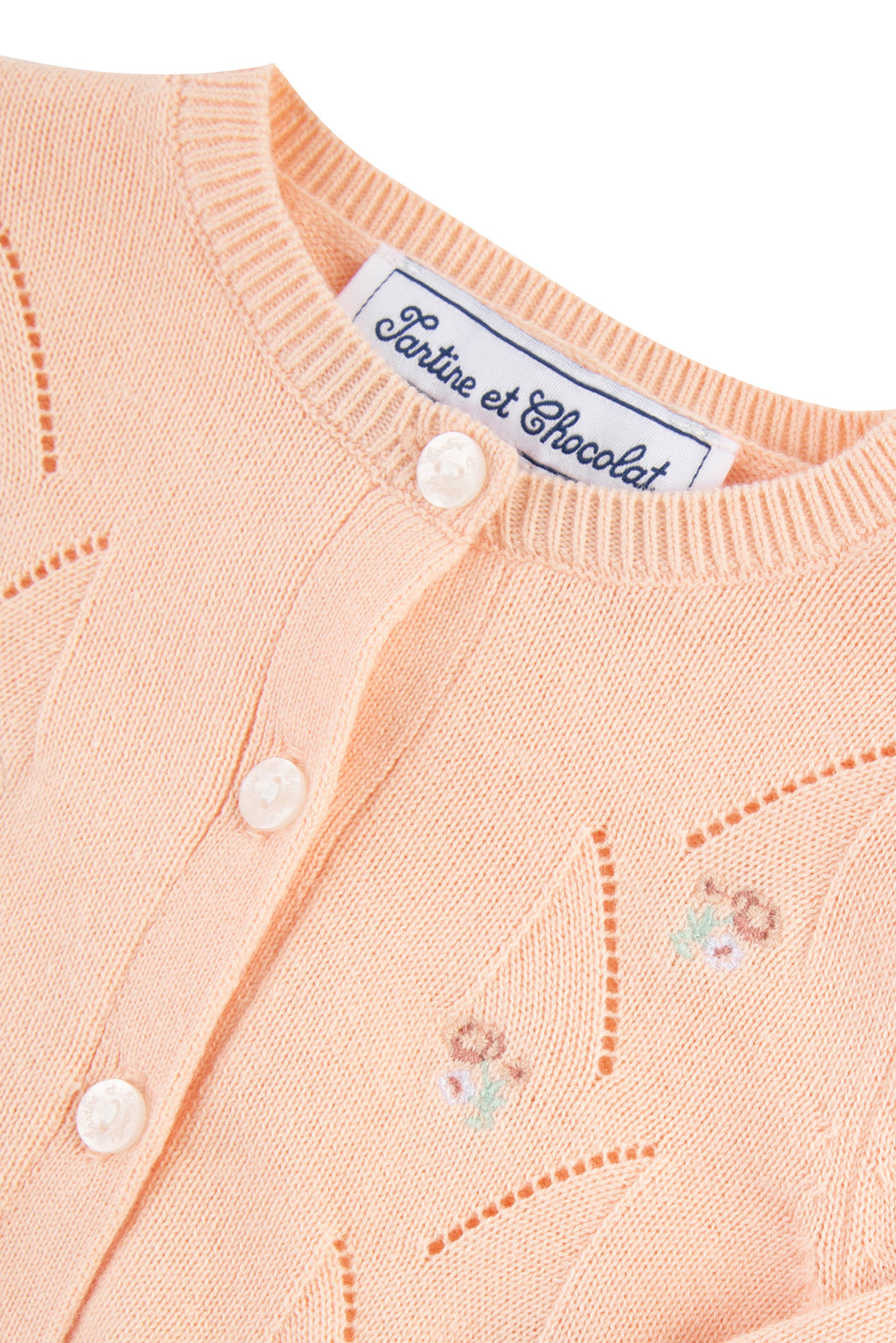 Cardigan - Peach Embrodery all over
