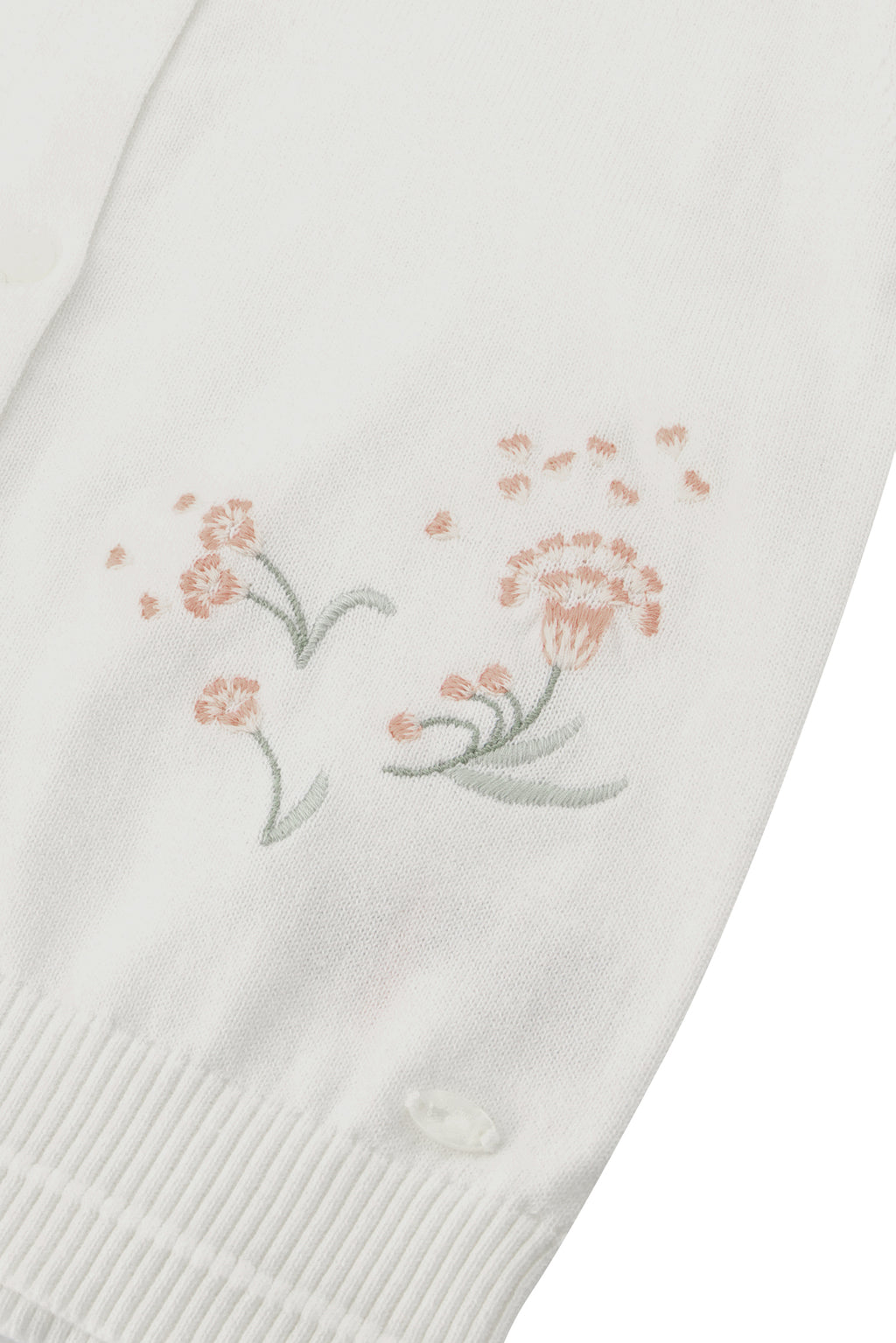 Cardigan - Ecru Flower embroidery