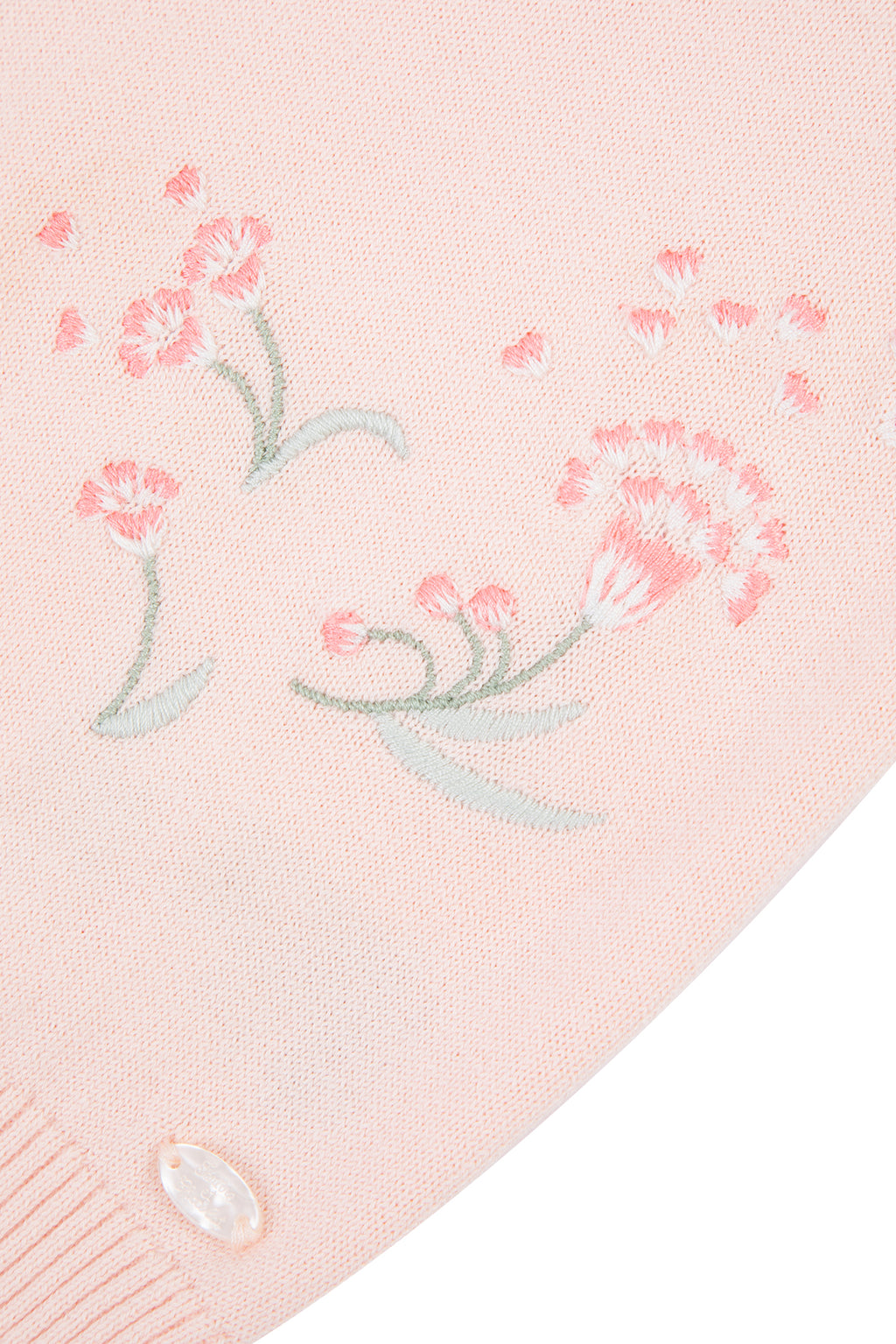 Cardigan - Pale pink Flower embroidery