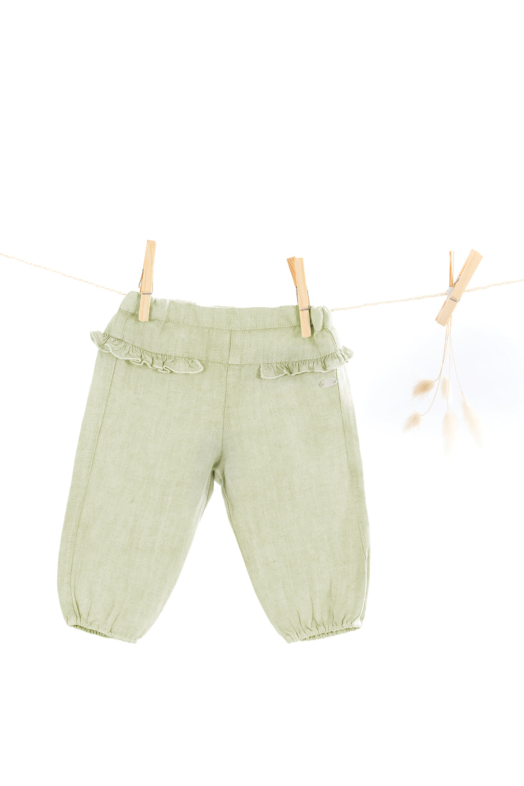 Trousers - Green Linen