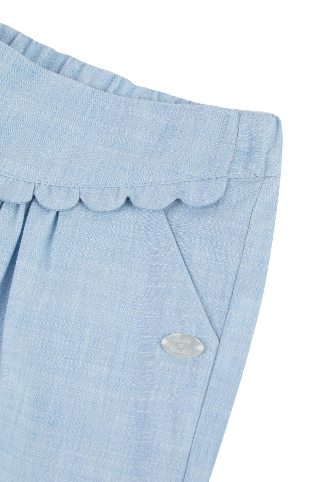 Pantalon - Azul cielo plisado