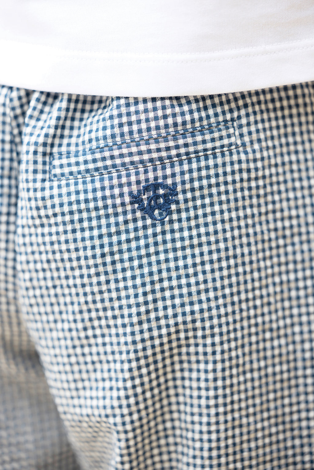 Short - Navy Two-tone gingham