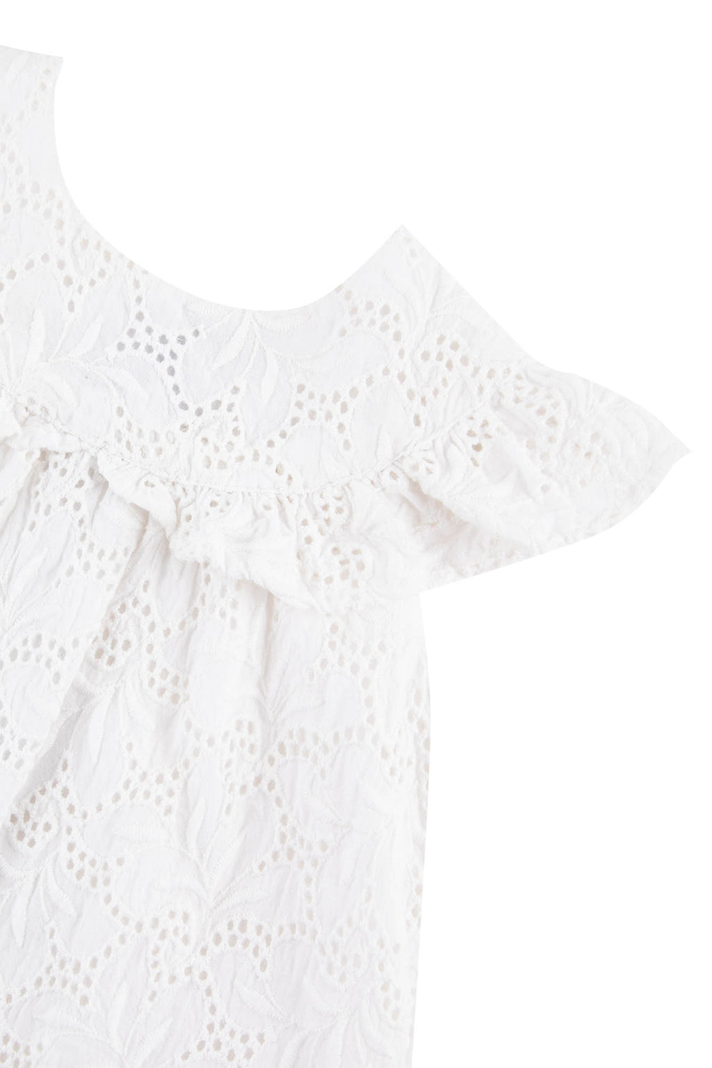 Dress - White English embroidery