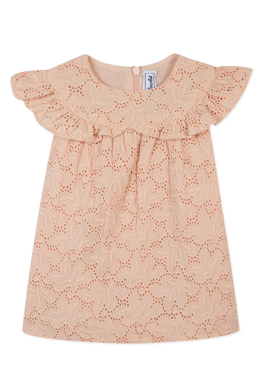 Dress - Peach English embroidery