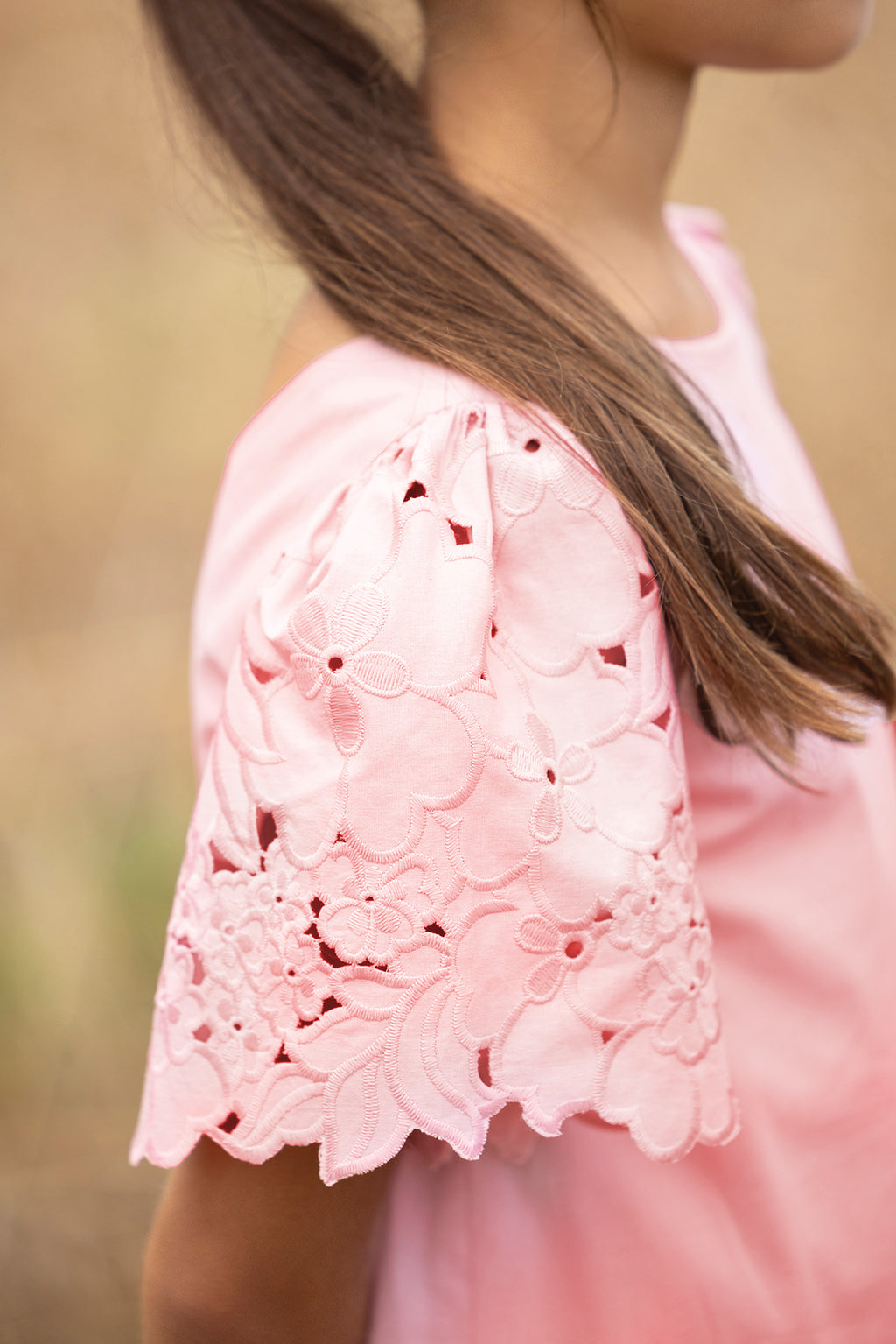 Vestido - Rosa Bordado de algodón