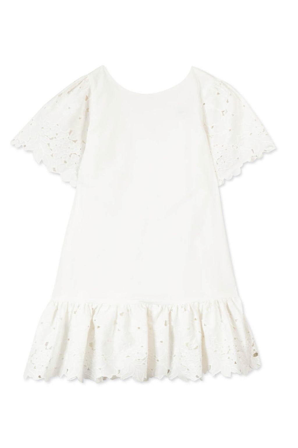 Dress - White Cotton embroidery