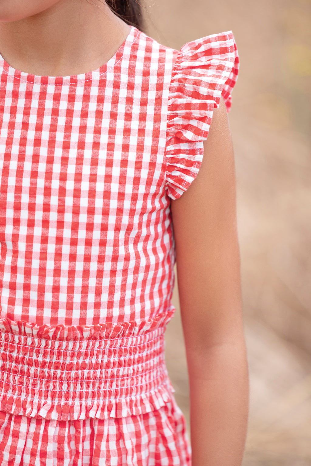 Dress - Red Two-tone gingham