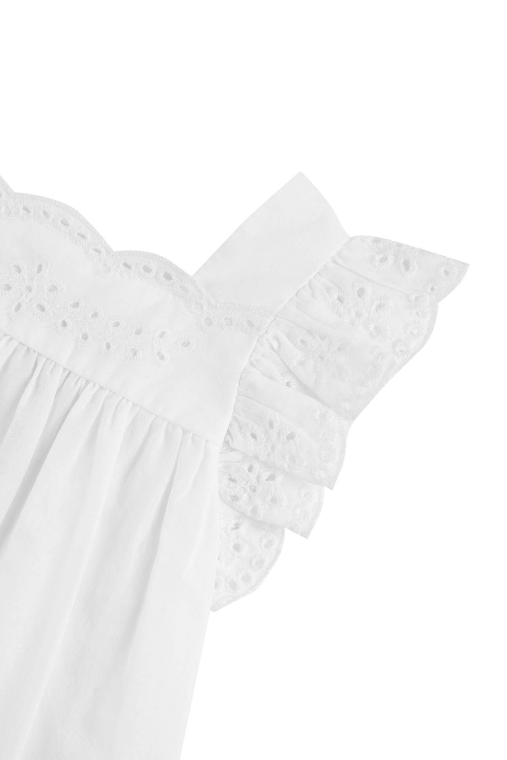 Dress - White English embroidery