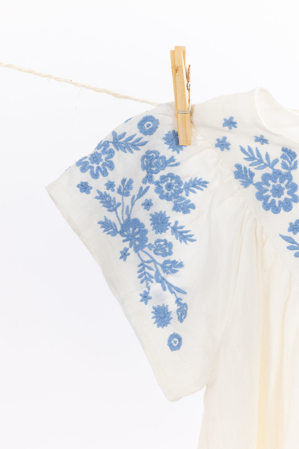 Dress - Ecru embroidery Linen
