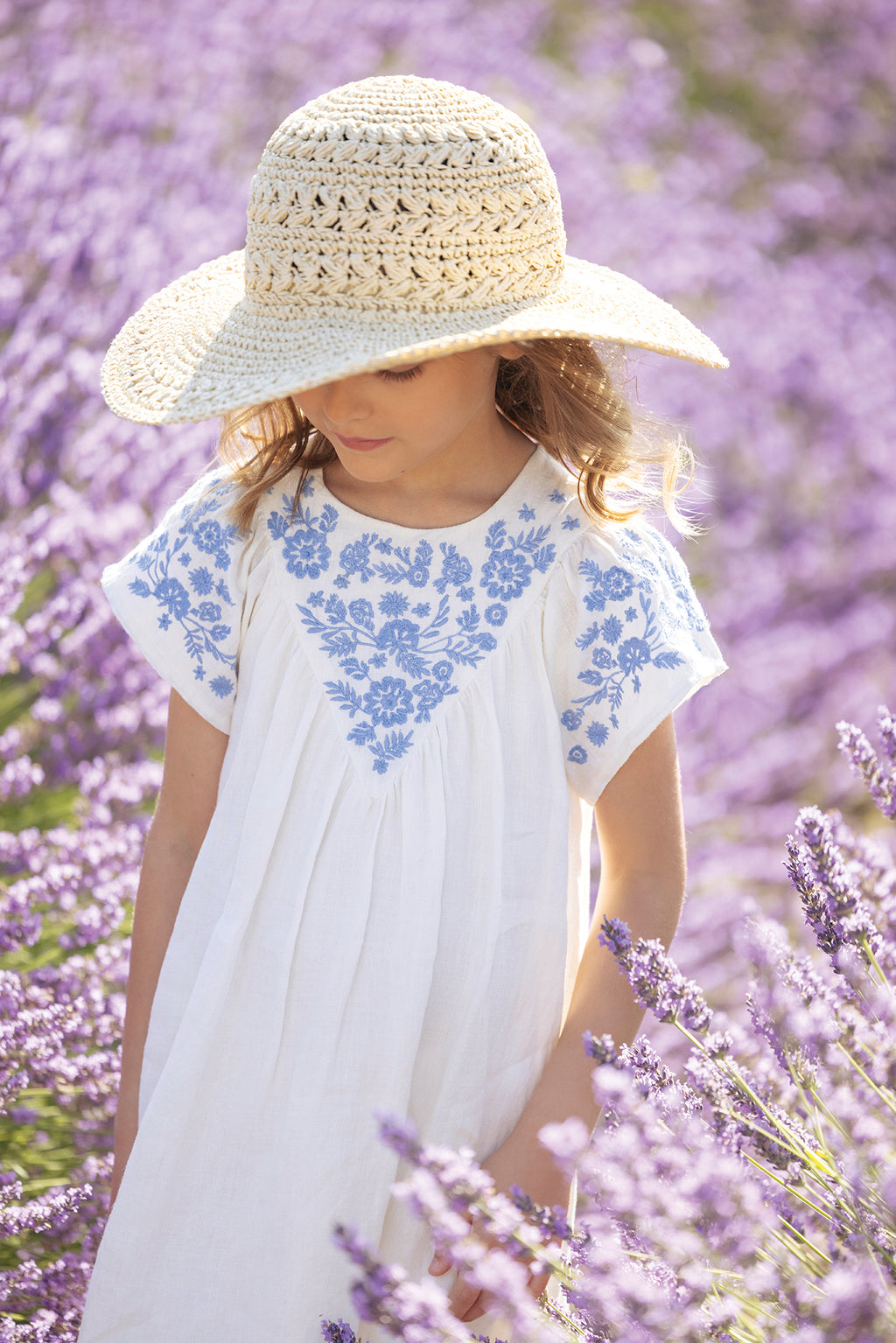 Dress - Ecru embroidery Linen