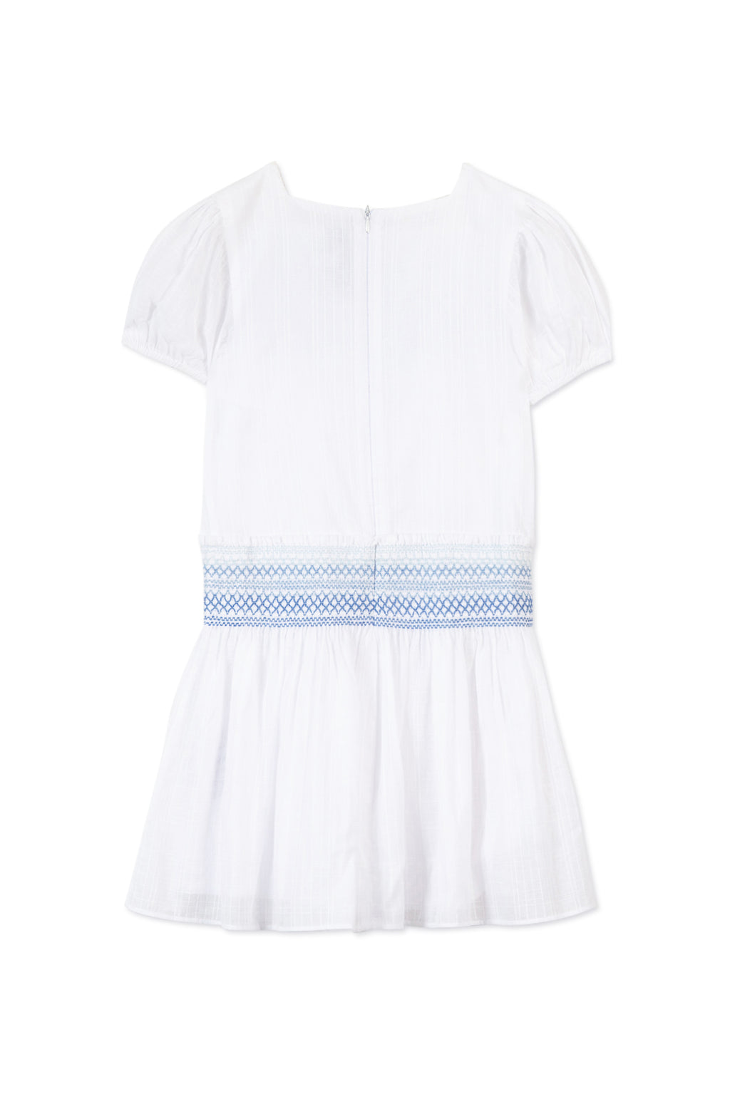 Dress - White Smocks Blue