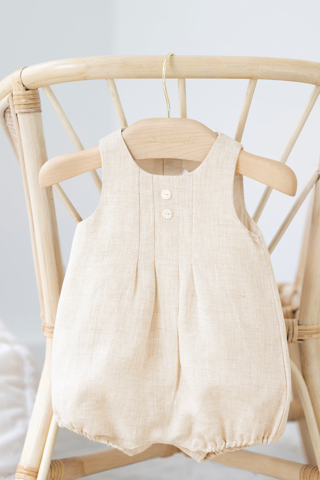 Jumpsuit short - Beige without sleeves