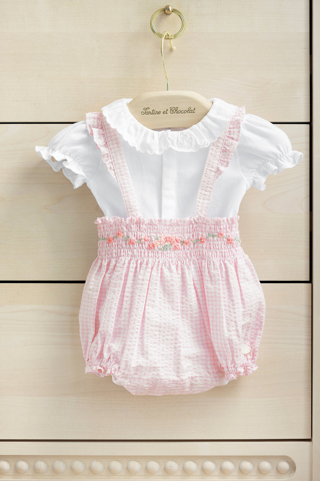 Outfit short - Pale pink Two-tone gingham
