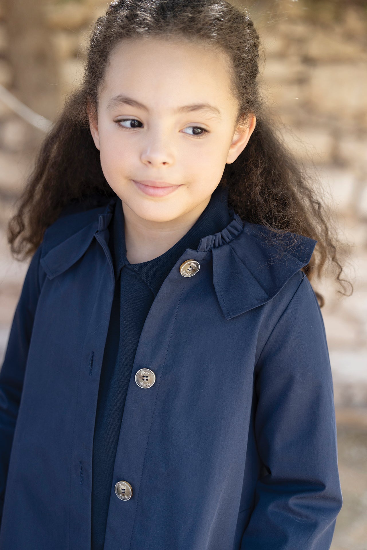 Trench Navy cotton girl