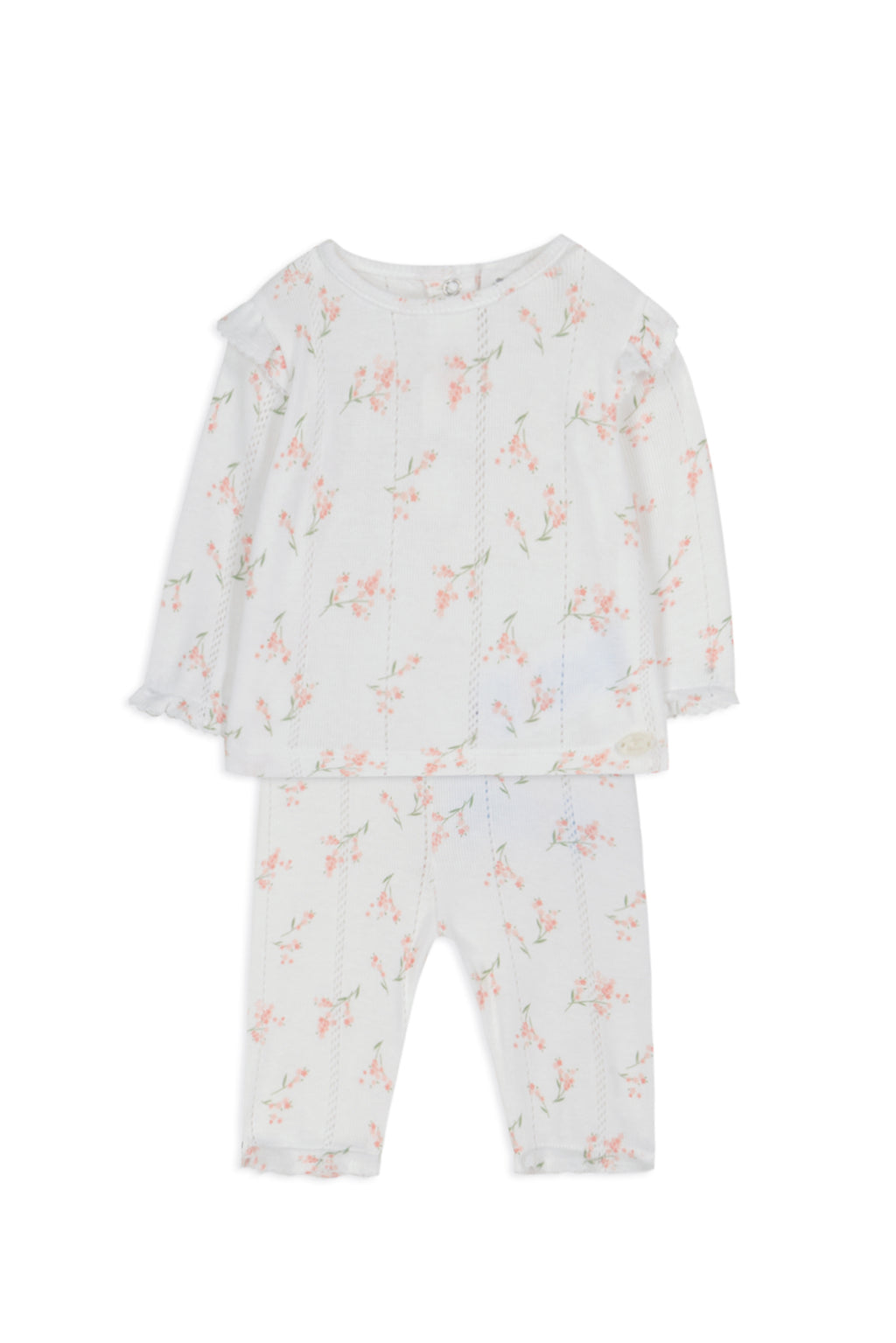 Pajamas two pieces - White Print flowery