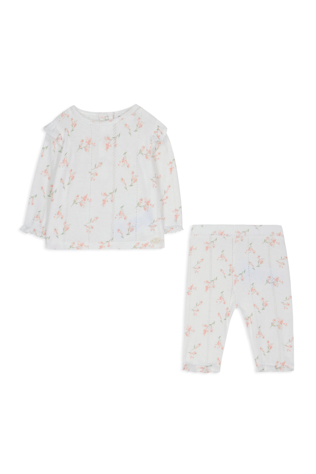 Pyjama twee stukjes - Wit Gedruktbloemrijk