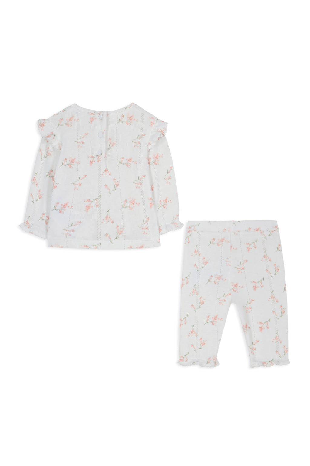 Pyjama deux pièces - Blanc imprimé fleuri