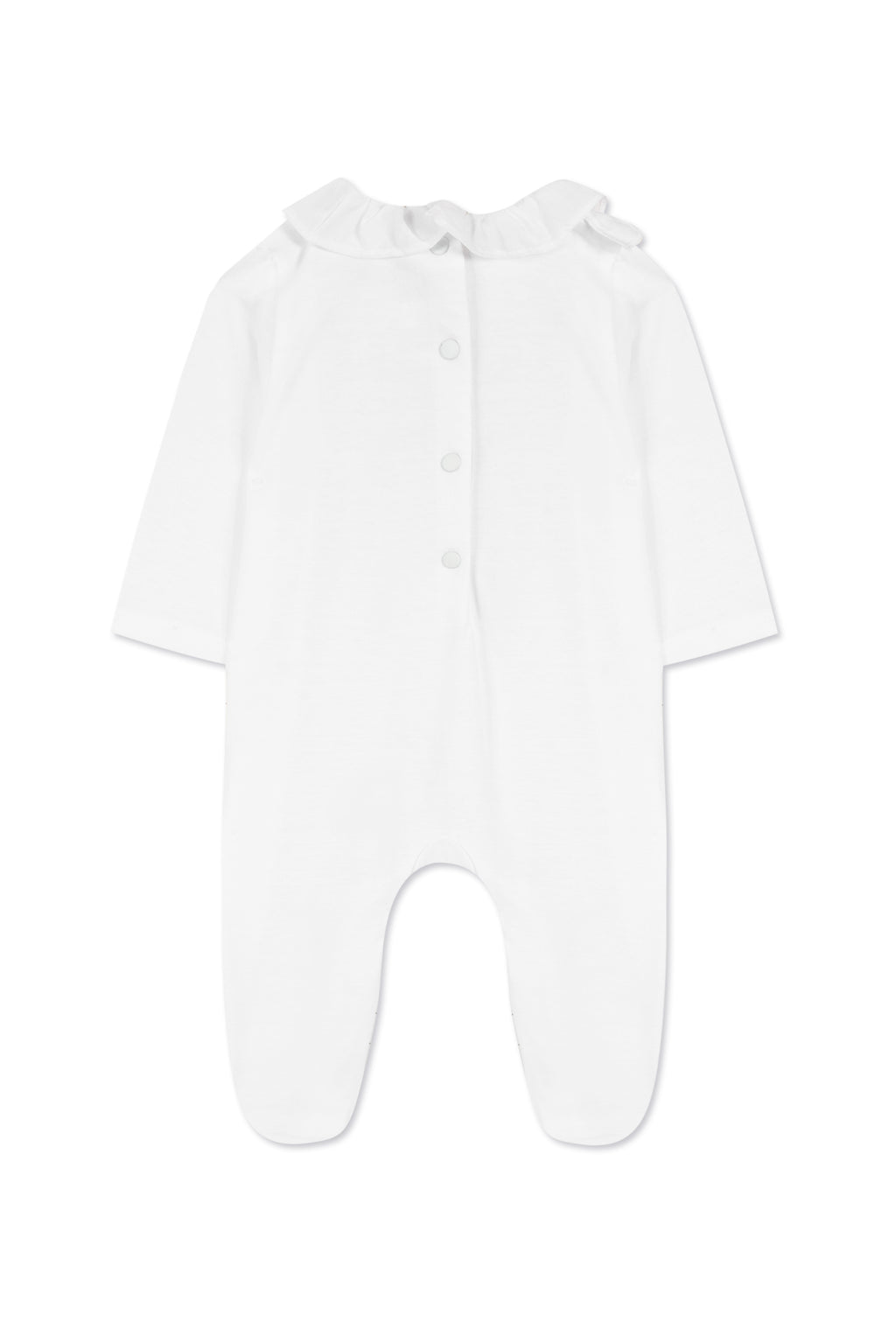 Pyjama - Blanc col plastron broderies