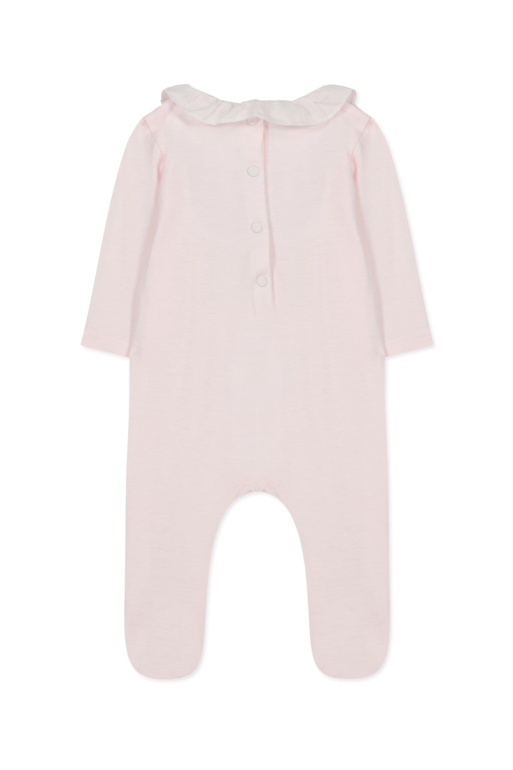 Pyjama - Rose pâle col plastron broderies