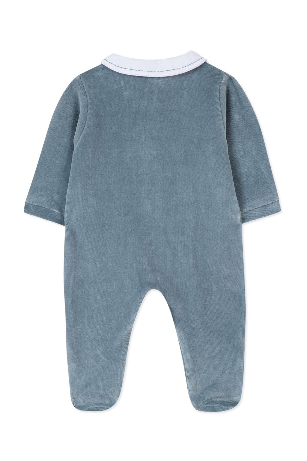 Pyjama - Blau Wolke Samt Latzkragen
