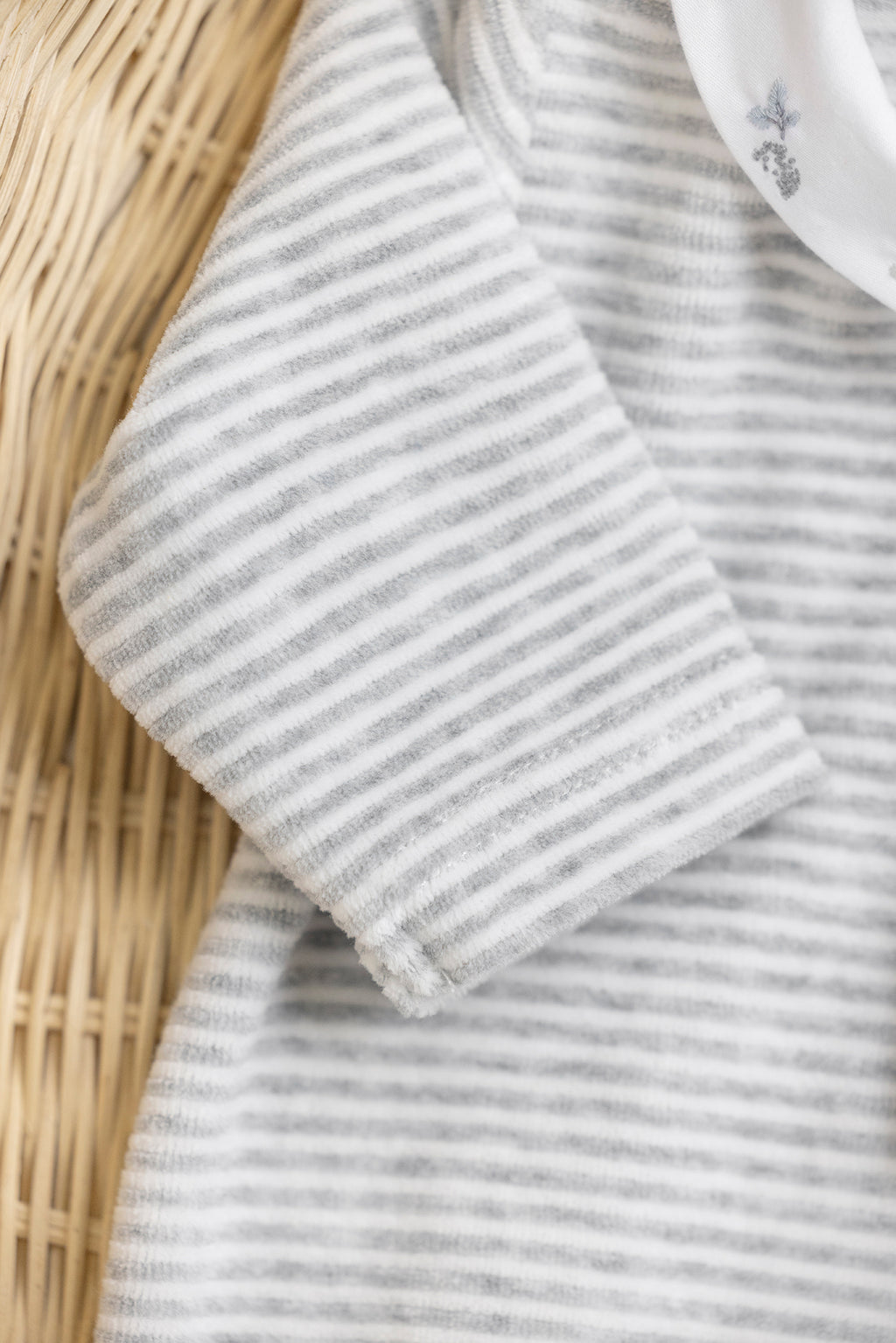 Pyjama - Velours gris chiné rayé
