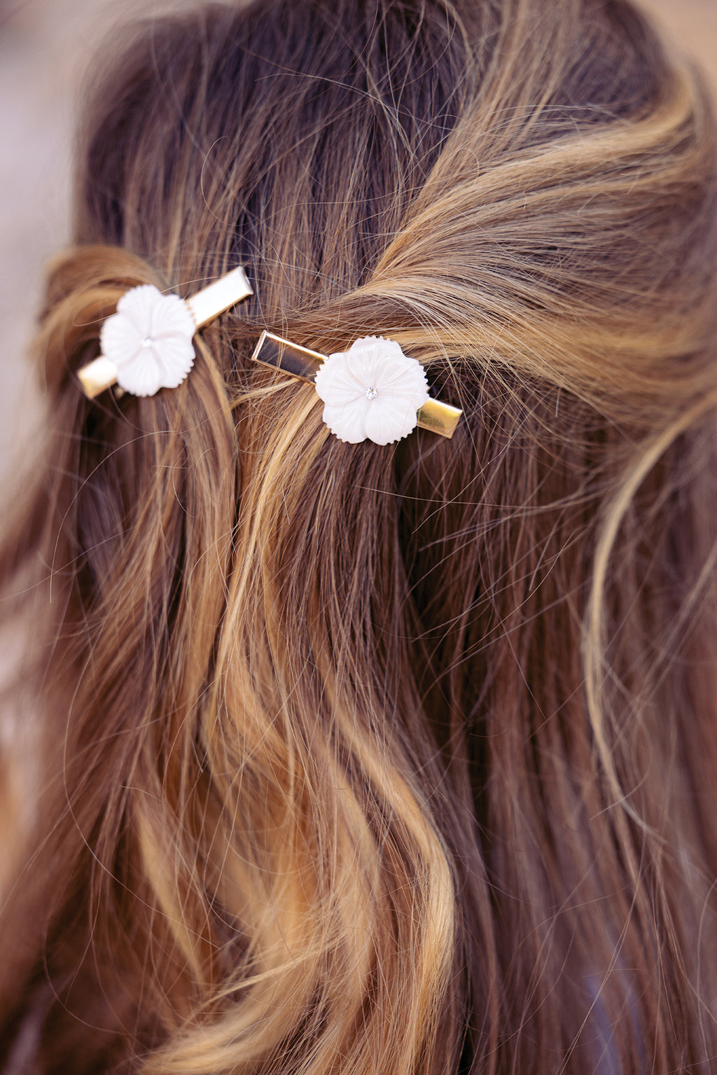 Duo di Ferma capelli - Bianco fiori