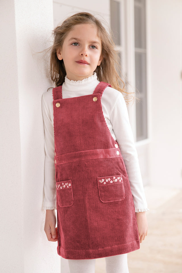 Robe - Salopette velours rose - Image principale