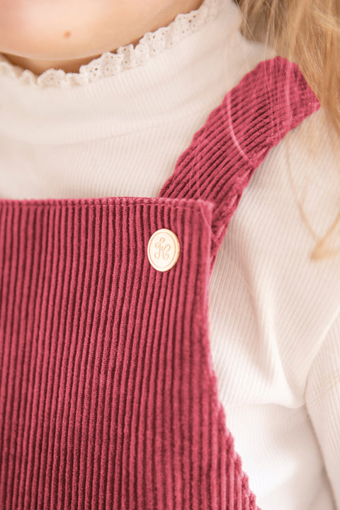 Robe - Salopette velours rose - Image principale