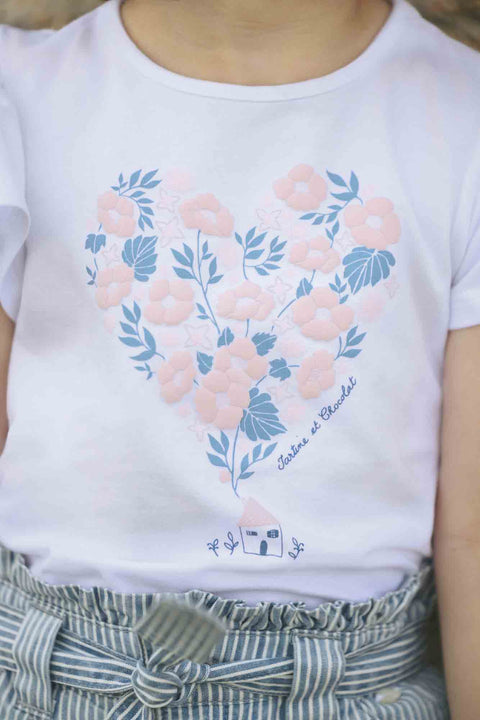 T-shirt - Flower relief heart - Image principale