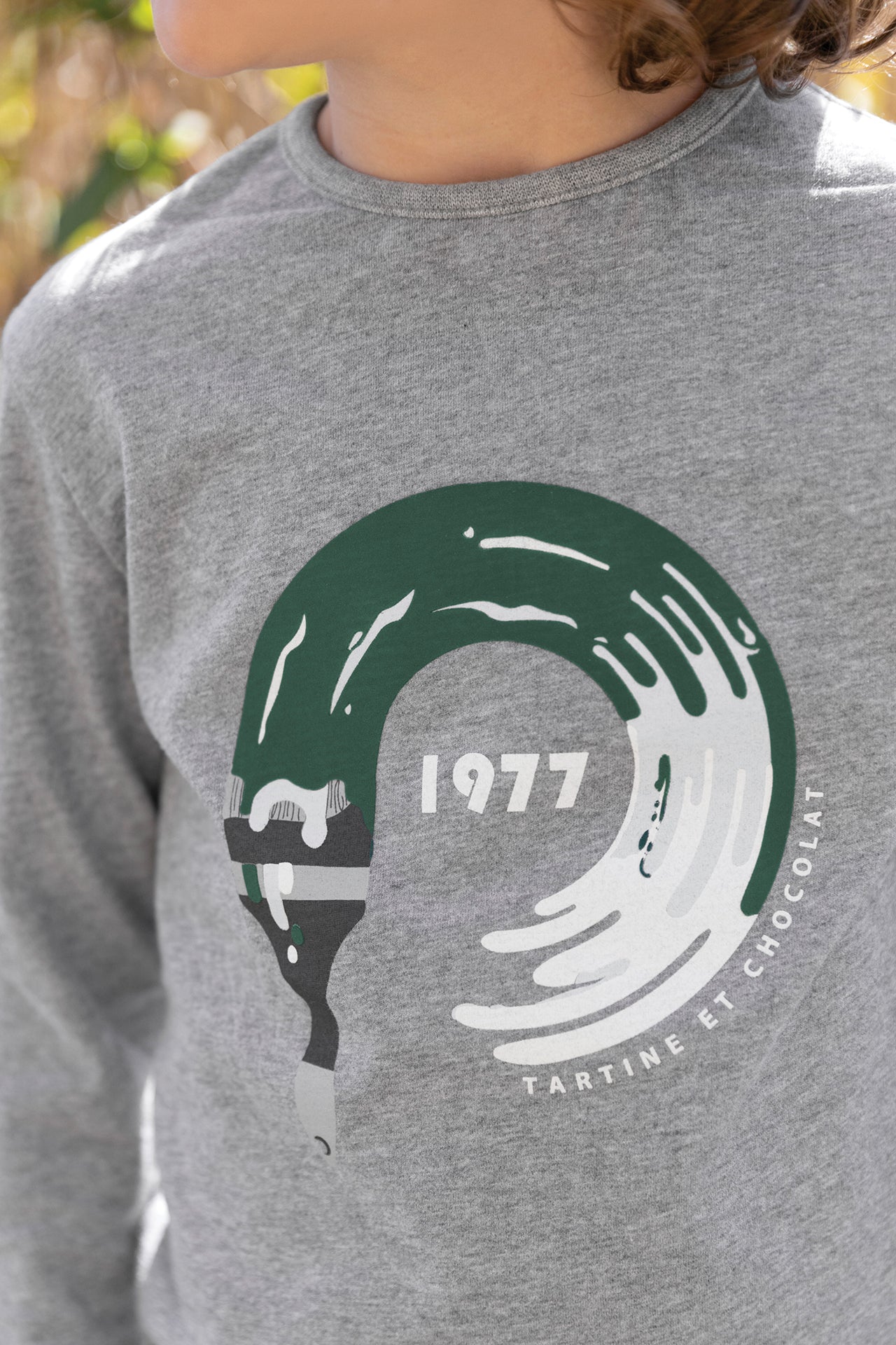 T -shirt - Grijs Tekening borstel