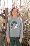 T -shirt - Grijs Tekening borstel