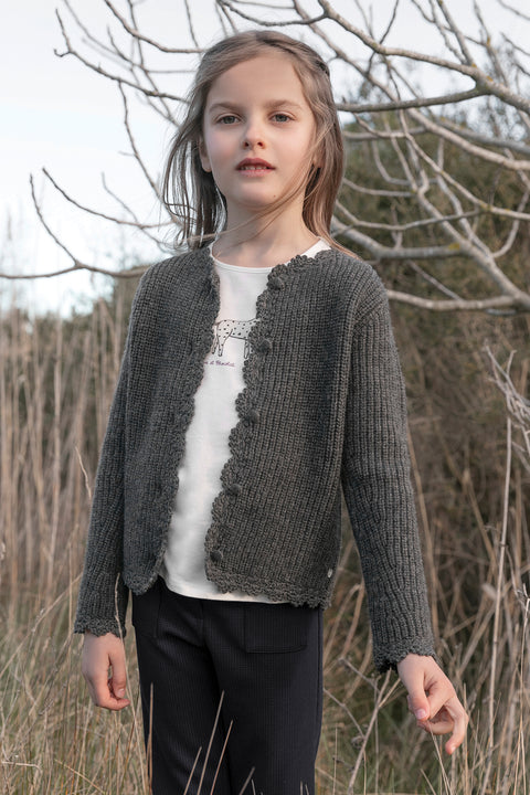 Strickjacke - Anthrazitgraue Strickwaren - Image principale