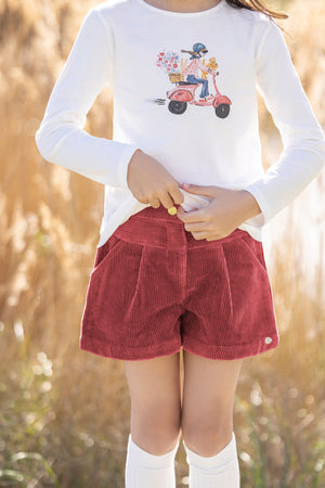 Kurze Hose - Himbeerrosa aus Samt