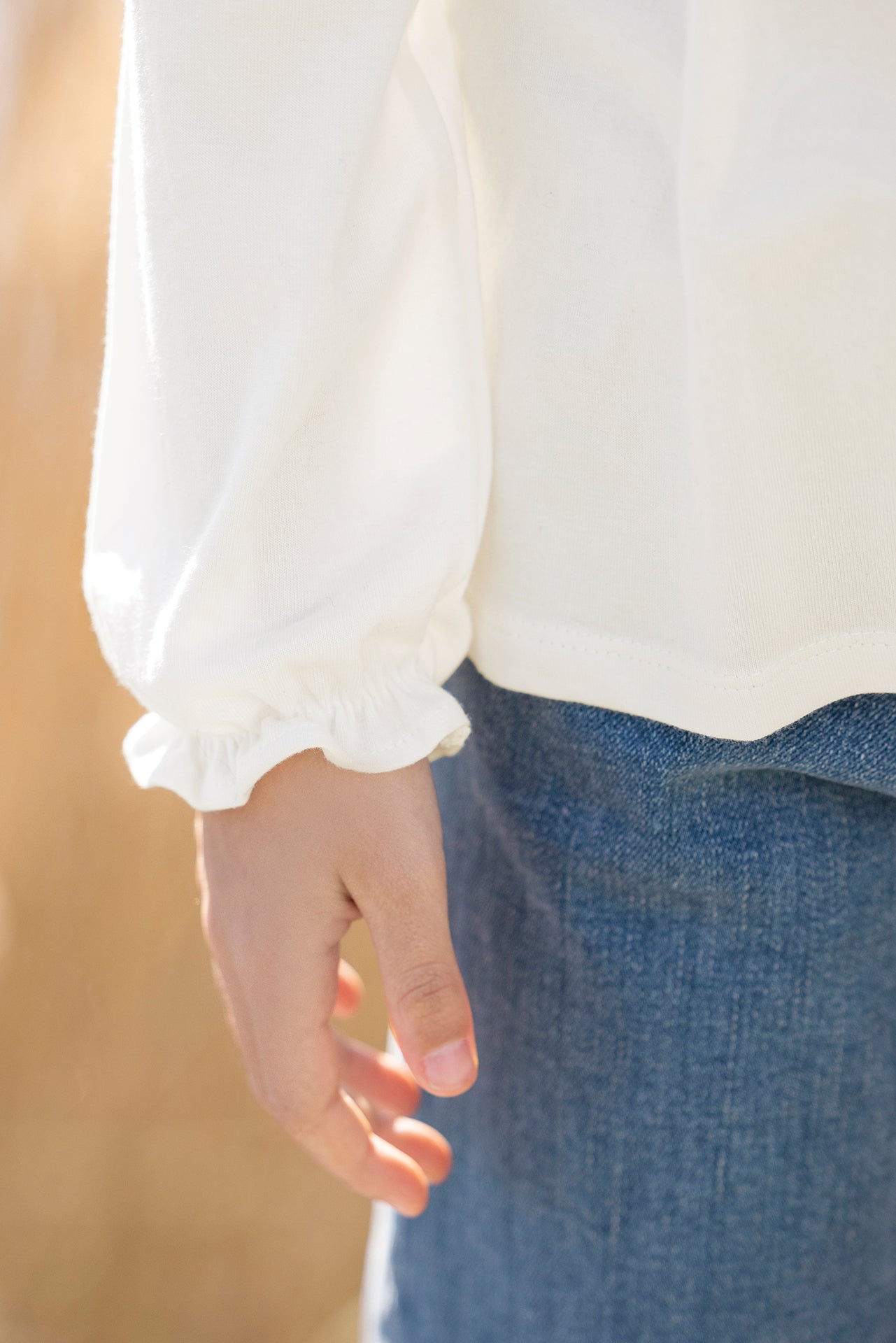 Bluse - Ecru Stickerei blumig