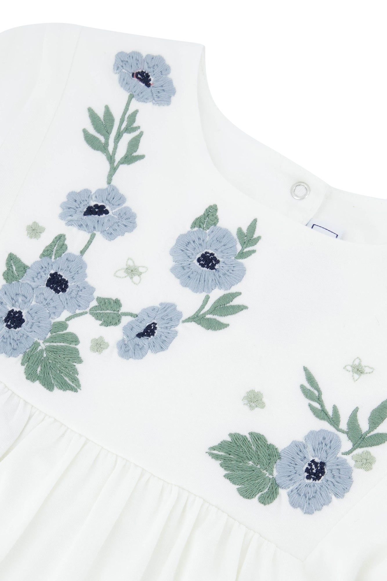 Camicietta - Ricamo fiorito Verde Celadon