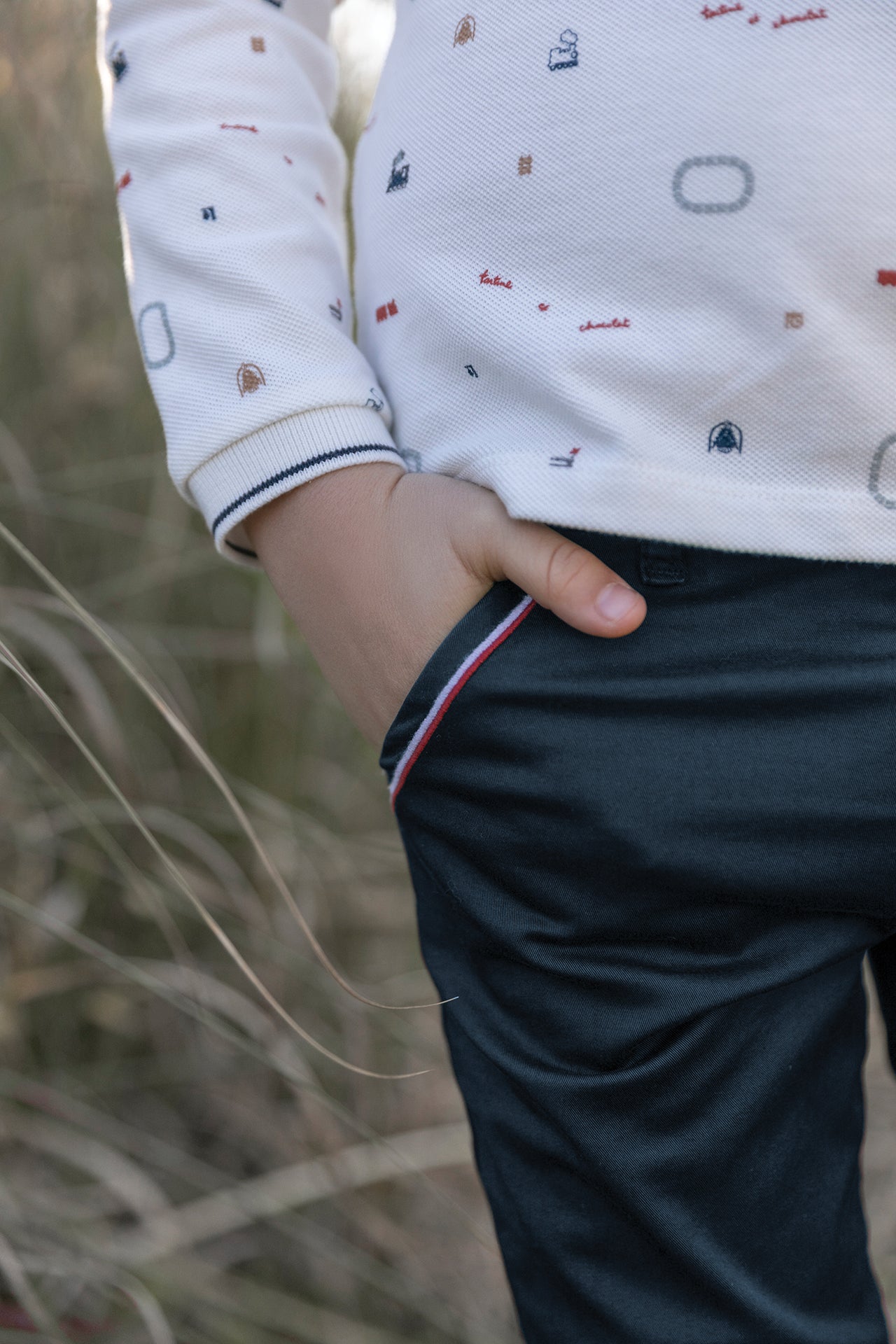 Trousers - Navy tricolor details