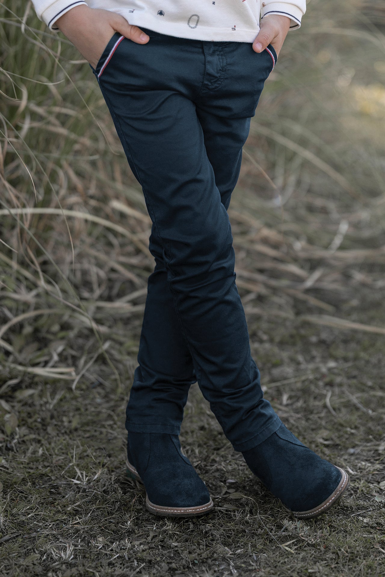 Trousers - Navy tricolor details
