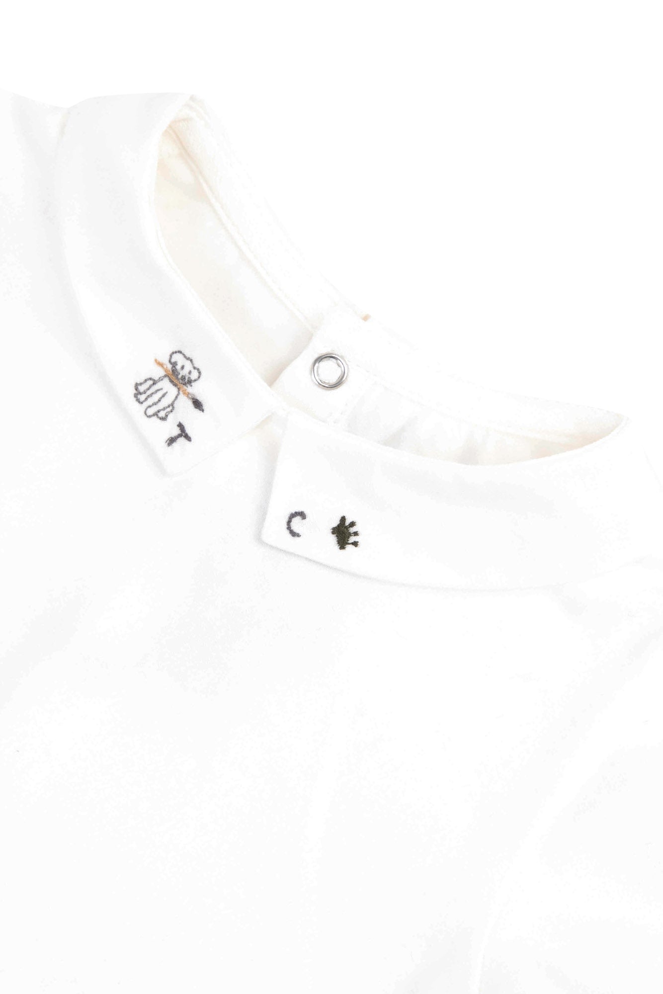 Romper - Puntige kraag Borduurwerk hond