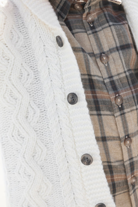 Cardigan - Ecru Knitwear braided - Image principale