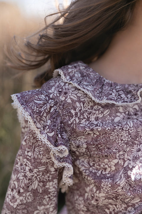 Blouse - Fabric eggplant Liberty - Image principale