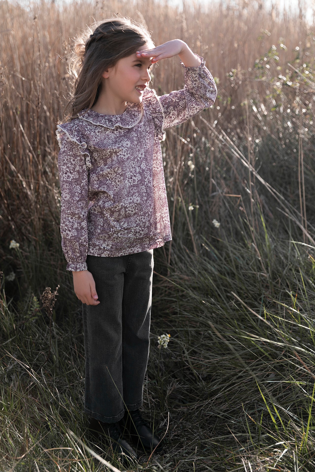 Vaqueros - Gris antracita acampanada