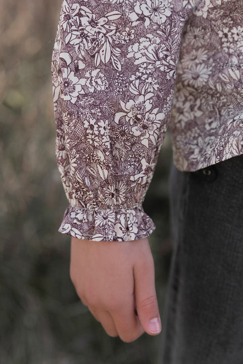 Blouse - Fabric eggplant Liberty - Image principale