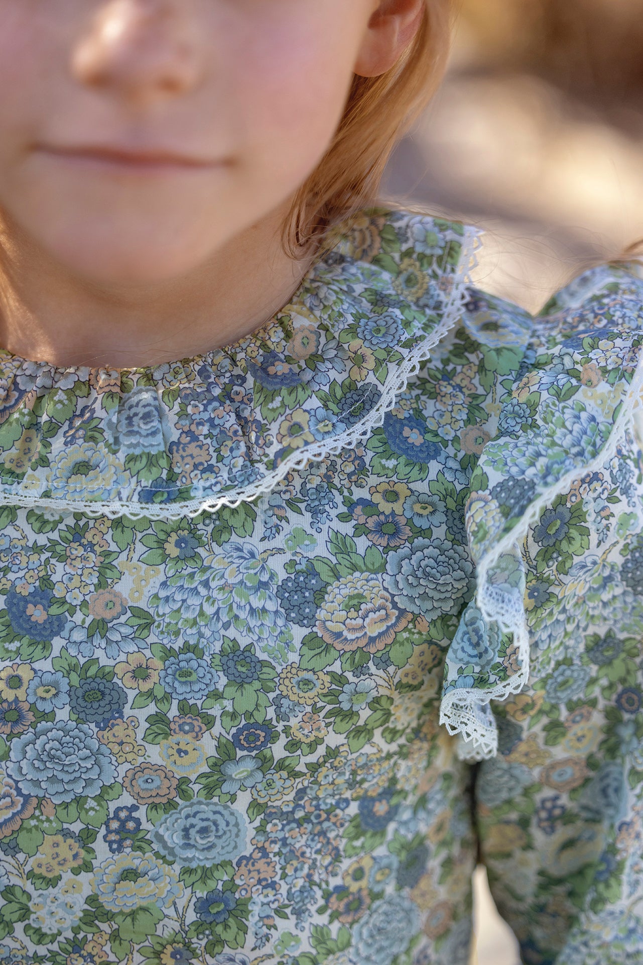 Bluse - grüner Stoff Liberty