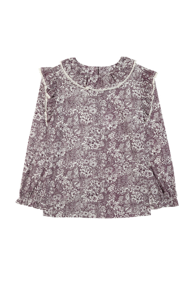 Blouse - Aubergine tissu liberty - Image principale