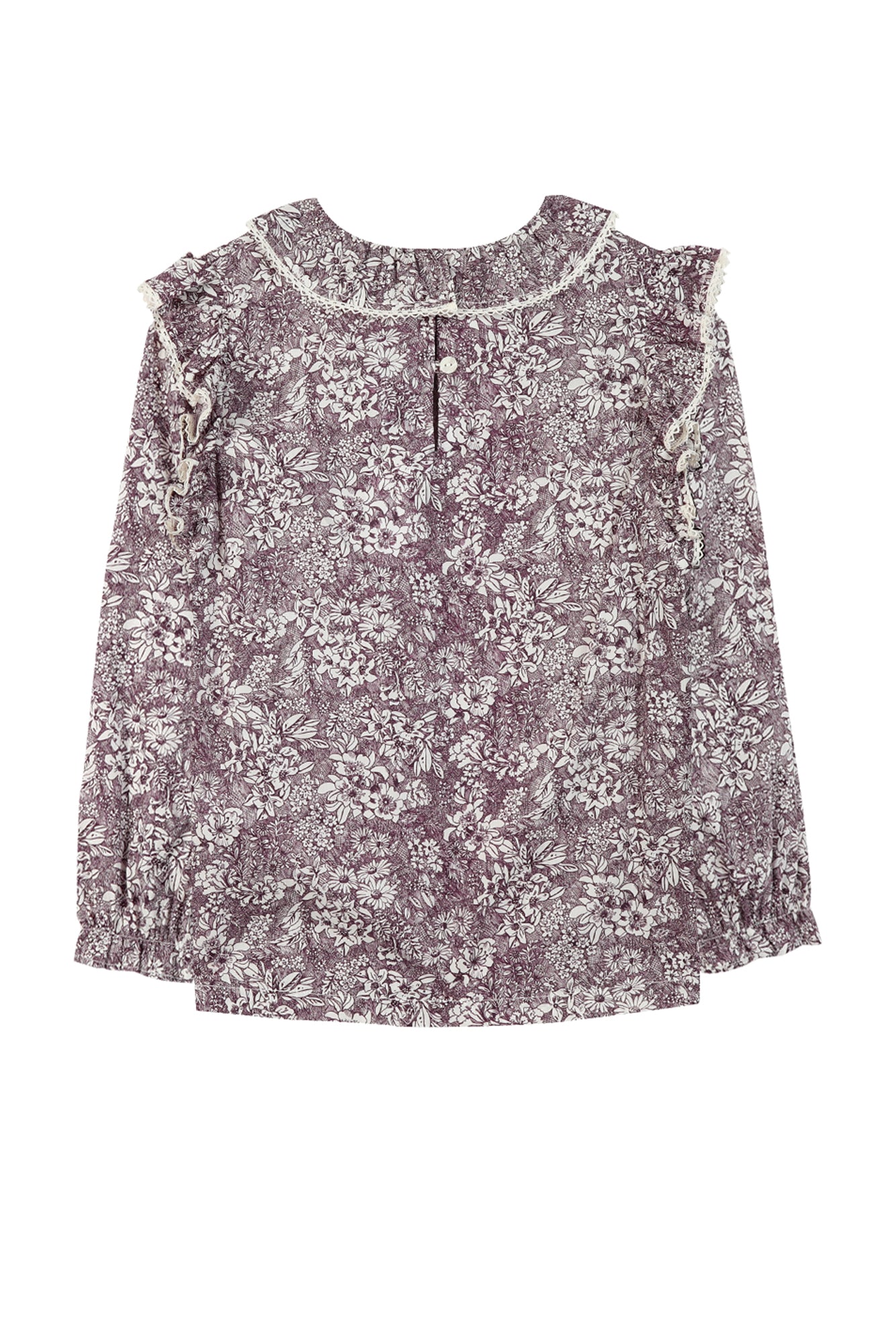Bluse - Stoff -Aubergine Liberty