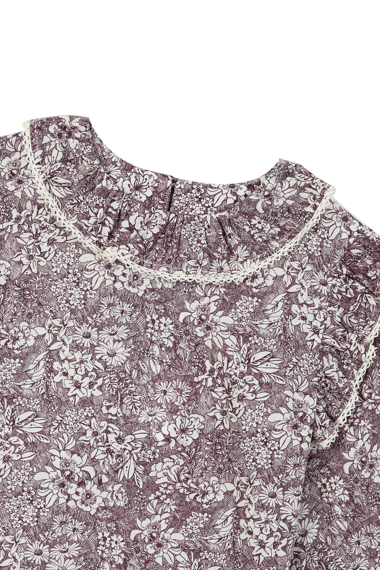 Bluse - Stoff -Aubergine Liberty