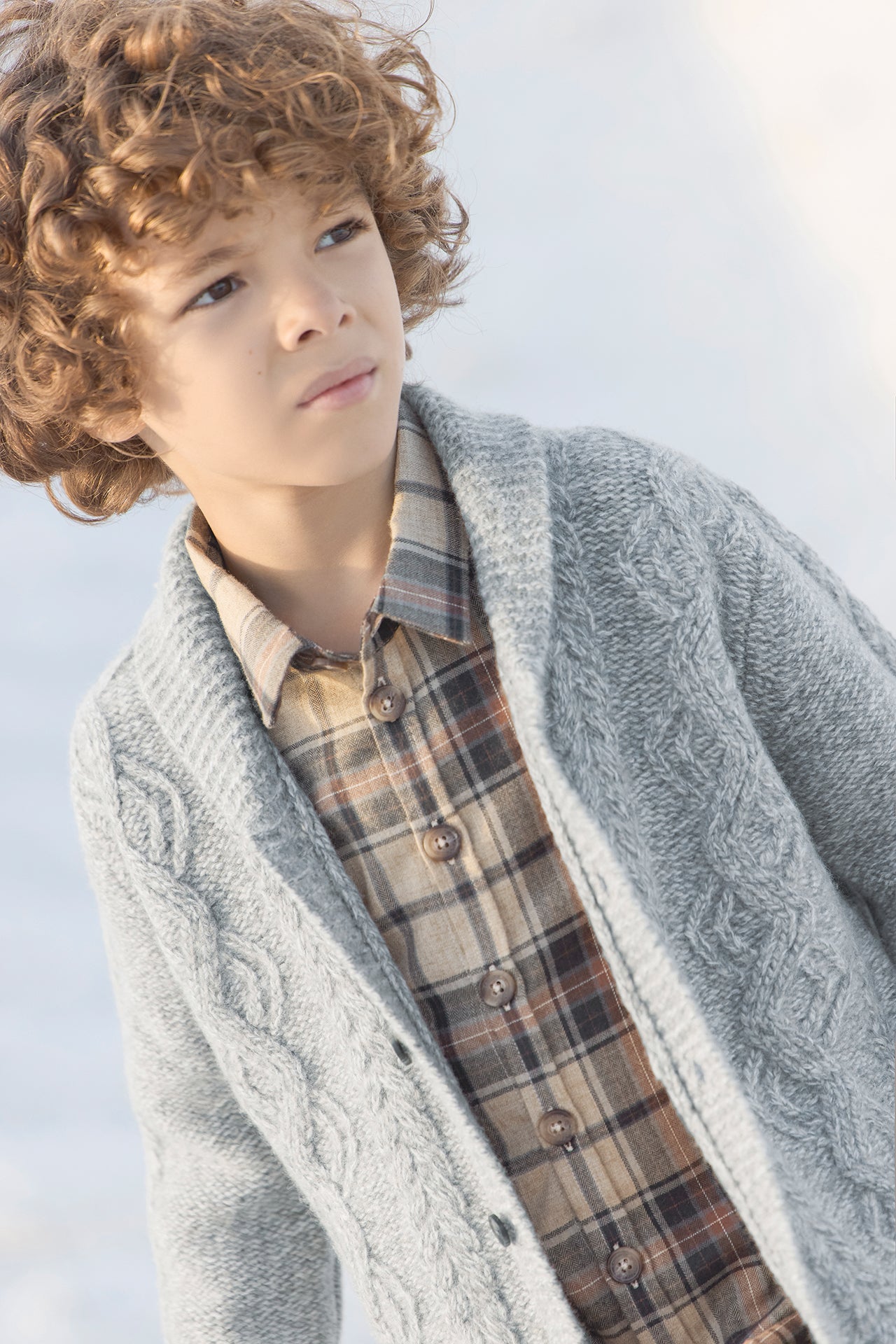 Weste - Blau Graué Strickwaren geflochten