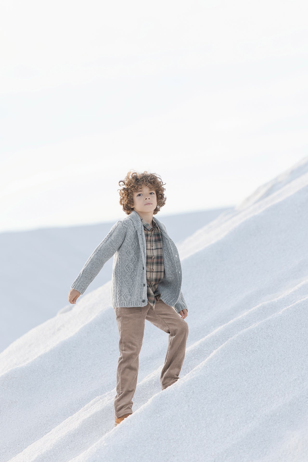 Weste - Blau Graué Strickwaren geflochten