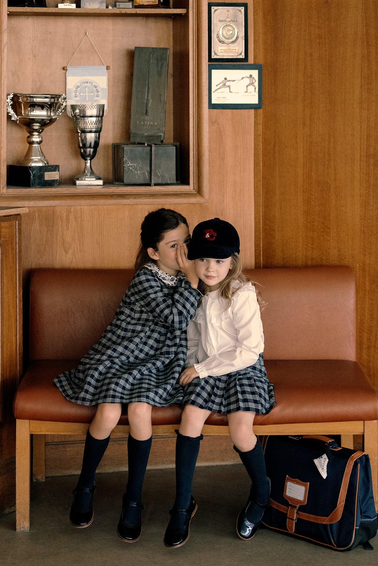 Vestido - Azul marino tiene Cuadros