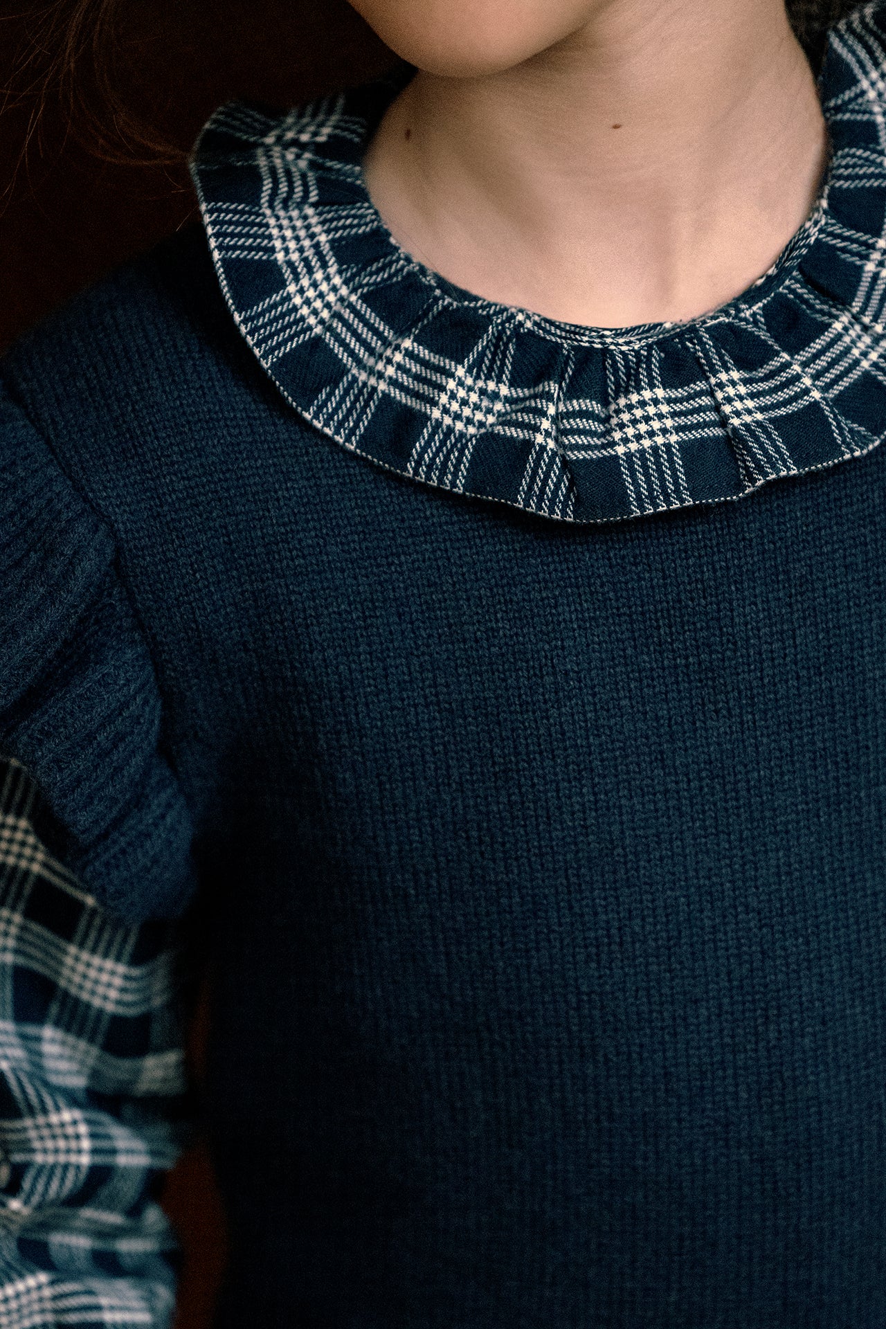 Bluse - Marineblau hat Karo